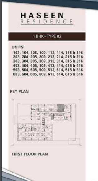 Type 02 1 BHK - Haseen Residence 2